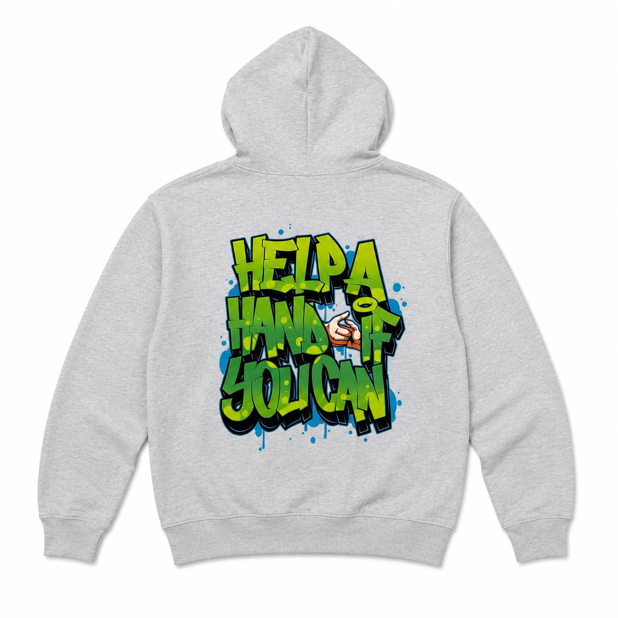 Help A Hand If You Can Hoodie Gray